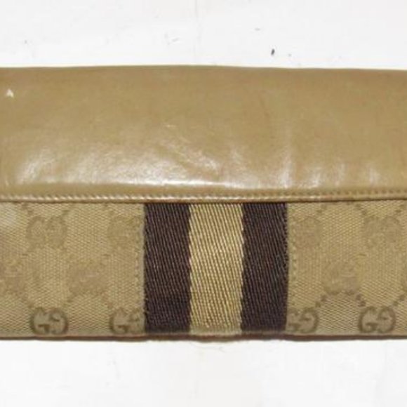 Gucci Camel G Print Canvas Stripe Chrome - Picture 2 of 12